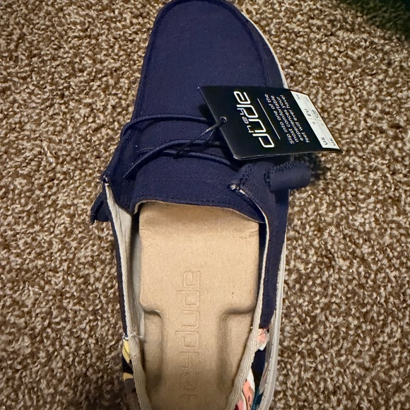 Hey Dude Navy Floral Women's Loafers - Picture 3 of 6